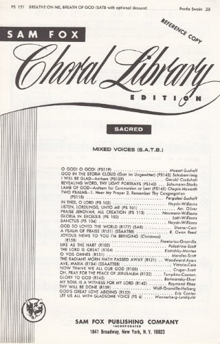 Breathe On Me, Breath of God Sheet Music