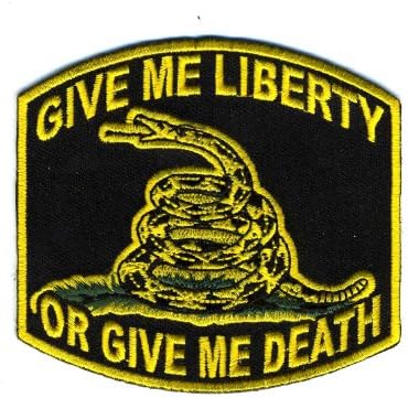 Embroidered Iron On Patch - Give Me Liberty or Give me Death 3.5" Patch