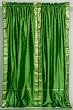 Indo Forest Green Rod Pocket Sari Sheer Curtain (43 in. x 84 in.)