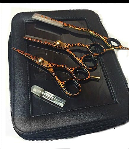 DDP Japanese J2 Stainless Steel Pro Razor Edge Barber Hair Cutting Scissors Shears Barber Thinning Scissors Shears and Hair Thinning Razor 5.5",5.5"&amp; 5.5" +Ergonomic Bent Down Thumb Ring + Free Scissors Lubricant &amp; Scissors Insert Rings