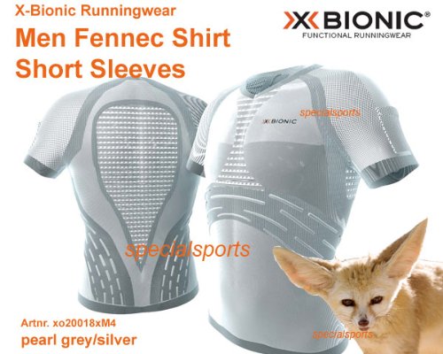 X-Bionic Runningwear Men Fennec Shirt Short Sleeves pearl grey/silver