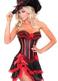 Red And Black Corset And Tutu Set - Moulin Rouge Outfit