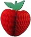 6-Pack 7 Inch Red Honeycomb Paper Apple Decoration