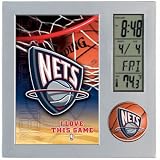 New Jersey Nets Official Logo 4"x6" Desk Alarm Clock Frame