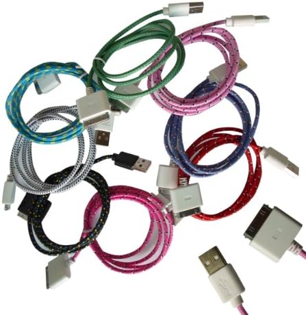Extracell(tm) Iphone4 8 PC 4FT COLORFUL Nylon Braid Cables 8Pc [Hot Pink, Baby Pink, Purple, Red, Green, Blue, White, Black]