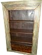 Rustic Hand Carved Jaipur Patina Wooden Bookcase Bookshelf Indian Furniture 82x52x20