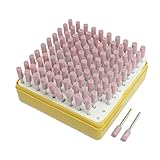 uxcell　軸付砥石　研削ビット　ポリッシャー　3mmの柄　6mmの円筒形頭　100本入り