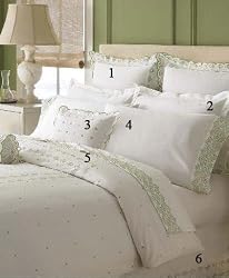 Martha Stewart Rosette Trousseau King Sham Green Dots