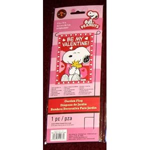 SNOOPY AND WOODSTOCK BE MY VALENTINE~MINI FLAG 12