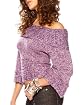 Off-Shoulder Cropped Cowl Neck Sweater Product Image