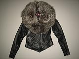 Real Fox Fur collar Leather jacket.