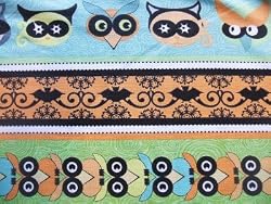 Northcott Halloween Costume Club Owl Bat Stripe Sheri Berry Fabric Yard
