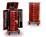 Traditional Mahogany Finish Deluxe Jewelry Armoire