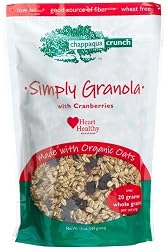 Chappaqua Crunch Simply Granola with Cranberries, 13-Ounce Pouches (Pack of 6)