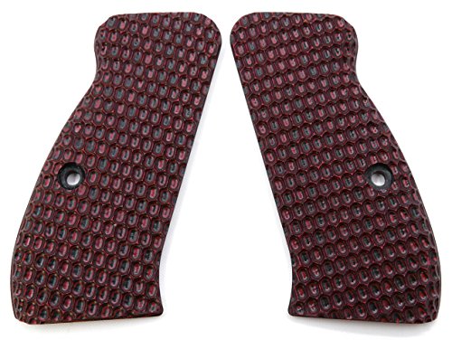 COOL HAND CZ 75 Compact Grips,Honey Comb Texture,G10,Cherry Color