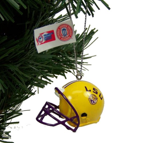 LSU TIGERS OFFICIAL LOGO MINI HELMET CHRISTMAS ORNAMENT 4-PACK
