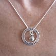 Sterling Silver Softball Affirmation Band and Charm Necklace (Necklace Length=18 Inches)