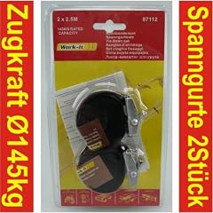 Zurrgurt Spanngurt Gep�ckgurt 80kg 2er Set 2,5cm x 2,5m