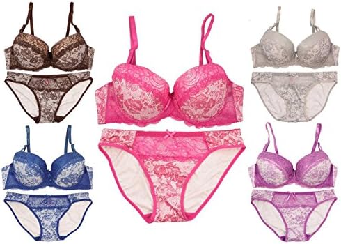 2-Pc Women's Lacy Lace Push-Up Bra & Panties Set