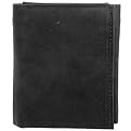 Boston Traveler Black Tri-fold Leather Wallet