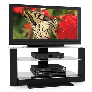Sonax AT-1420 Black and Glass TV stand for 32 - 52 Flat Panel HD TV's by