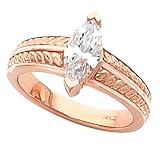 14K Rose Gold Diamond Engagement Ring Mounting - CENTER STONE NOT INCLUDED
