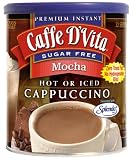 Caffe D'Vita Sugar Free Mocha Cappuccino, 8.5-Ounce Canister (Pack of 6)