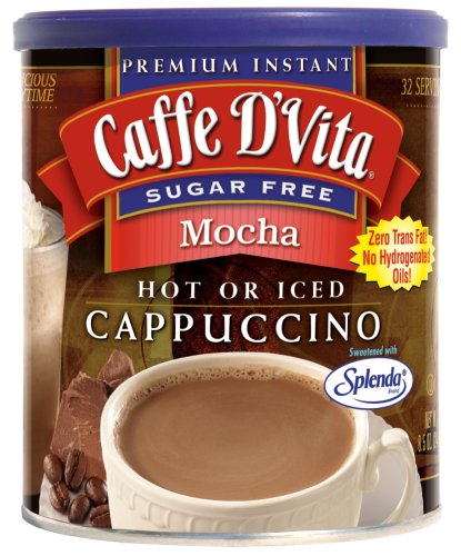 Caffe D'Vita Sugar Free Mocha Cappuccino, 8.5-Ounce Canister (Pack of 6)