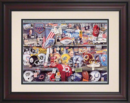 Framed 10.5 x 14 Super Bowl XXV Program Print | Details: 1991, Giants vs Bills