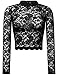 FPT Womens Waist Length Long Sleeve Lace Mock Neck Top