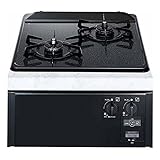 NORITZ N2C13KSS-LP ブラック(石目調) コンパクトタイプ [ビルトインガスコンロ(プロパン用/左強火力/45cm) ※グリル無し]