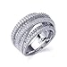 Rhodium Plated Sterling Silver Intertwined Design CZ Right Hand Ring 13.5mm
