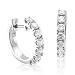 Certified 14k White Gold 7 Stone Hoop Diamond Earrings (GH, SI-I, 1.00 carat)