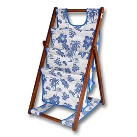 <b>3 Level Canvas Magazine Basket - Blue - #51522</b>