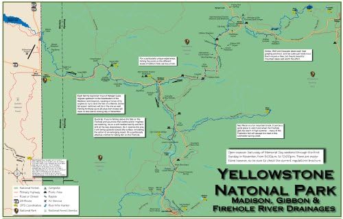 Firehole/Gibbon/Madison (YNP) River 11x17 Fly Fishing Map
