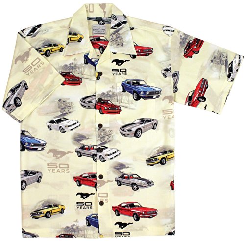 Ford Mustang 50th Anniversary Cars Camp Hawaiian Shirt by David Carey