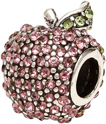 Sparkling Crystal Apple Bracelet Charm