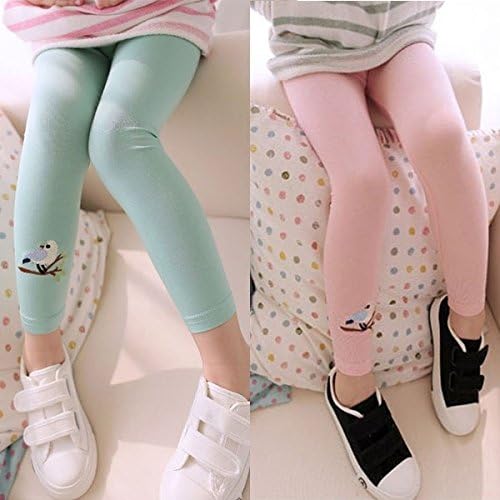 Toddler Kids Girls Baby Cotton Pants Bird Pattern Stretch Warm Leggings Trousers