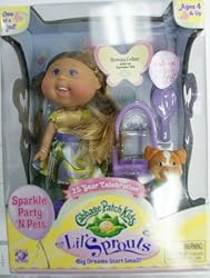 Cabbage Patch Kids Lil' Sprouts Sparkle Party 'N Pets Rowan Celine doll