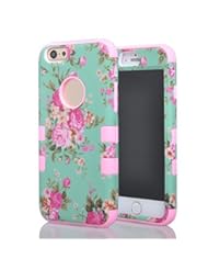 Wireless: (Case for Iphone 6/4.7 inch) Bon Venu 3 in 1 Armor Defender Triple Layer Hybrid Camo Hybrid Rubberize Soft TPU Back Skin Case Cover Beautiful Orchid Pattern Skin Protector Case Cover for Apple iPhone 6 4.7" case+Screen Protector (Pattern 2) - Bon Venu,Inc.