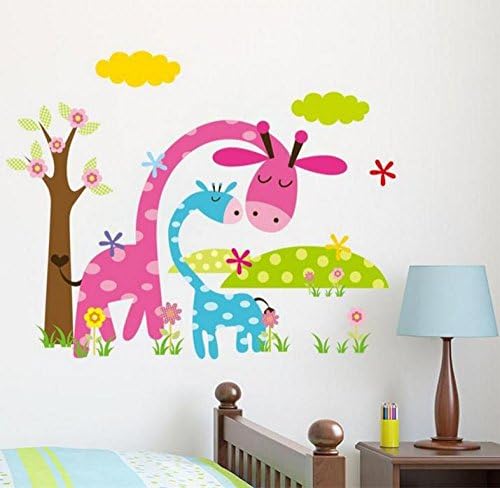 Cartoon Animal Forest Wall Stickers decals for Nursery and kids room Home decor 3d Wall Stickers For Kids Room home decorations (1pc, style 1)