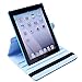 HDE Rotating iPad Case Magnetic Folding Leather Cover Folio Flip Stand for Apple iPad 2 iPad 3 iPad 4 (Blue Cartoon)