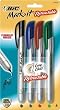 BIC Mark-It Retractable Permanent Marker, Assorted, 4 Rollers per Pack, 6 Packs (PMRP41)