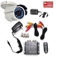 VideoSecu Motion Detect MPEG-4 Mini DVR with Audio for CCTV Security System, including Day Night Outdoor Microphone Security Camera 1/3' Sony CCD Technology 420 TV lines W33