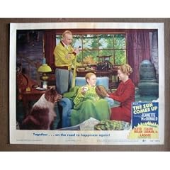 DR41 Sun Comes Up JEANETTE MacDONALD/LASSIE Lobby Card.  Here's a terrific lobby card from the original release of THE SUN COMES UP featuring a great image of JEANETTE MacDONALD, LLOYD NOLAN  and LASSIE.    Lobby card is in near MINT condition. No pinholes, no stains, no tears.