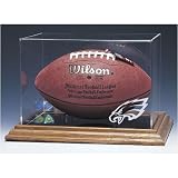 Philadelphia Eagles NFL Football Display Case (Wood Base)