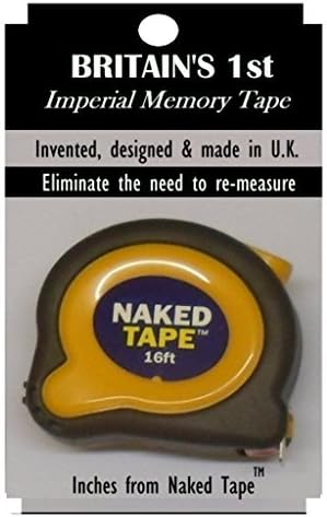 NAKED TAPE TK16I IMPERIAL ONLY INNOVATIVE MEMORY TAPE MEASURE 16ft WRITE ON - RUB OFF by NAKED TAPE