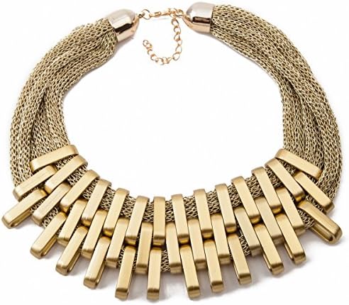 Womens Charming Gold Mesh Lace Chain Geometry Pandent Chocker Necklace