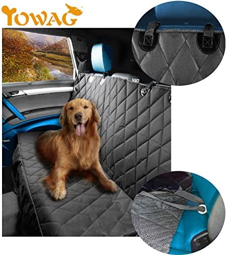 Yowag Dog Seat Cover with the Best Nonslip Waterproof Rubber Backing and Seat Anchors for Most Cars, Trucks, and Suvs