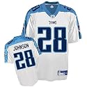 Chris Johnson Jersey: Reebok White Replica #28 Tennessee Titans Jersey